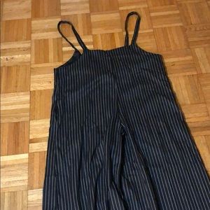 Pinstripe Wide Leg Romper